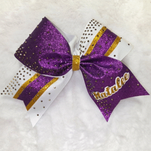 Custom Cheer Bows With Glitter Vinyl And Rhinestones